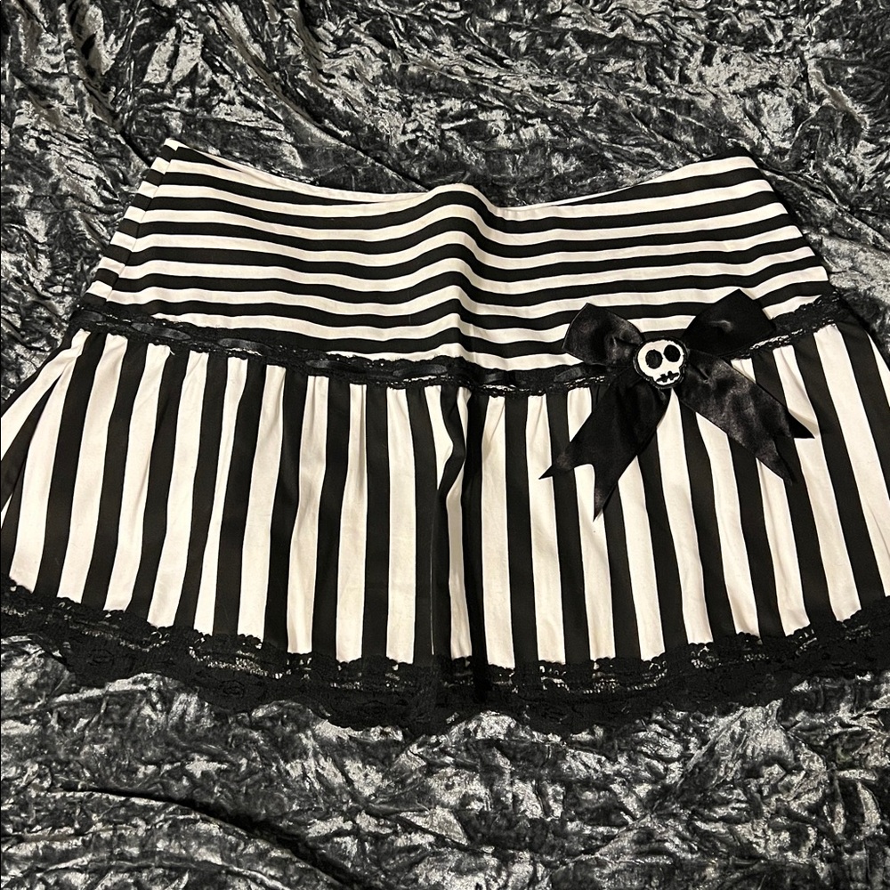 Black and White Striped Women's Skirt
